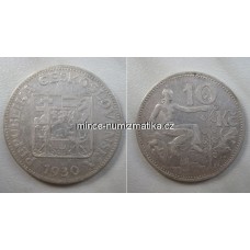 10 Kč 1930 1/1 Ag Koruna Československá 10Kčs